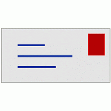 Part 3069bp01 White Tile 1 x 2 with Mail Envelope, Address and Stamp Pattern 